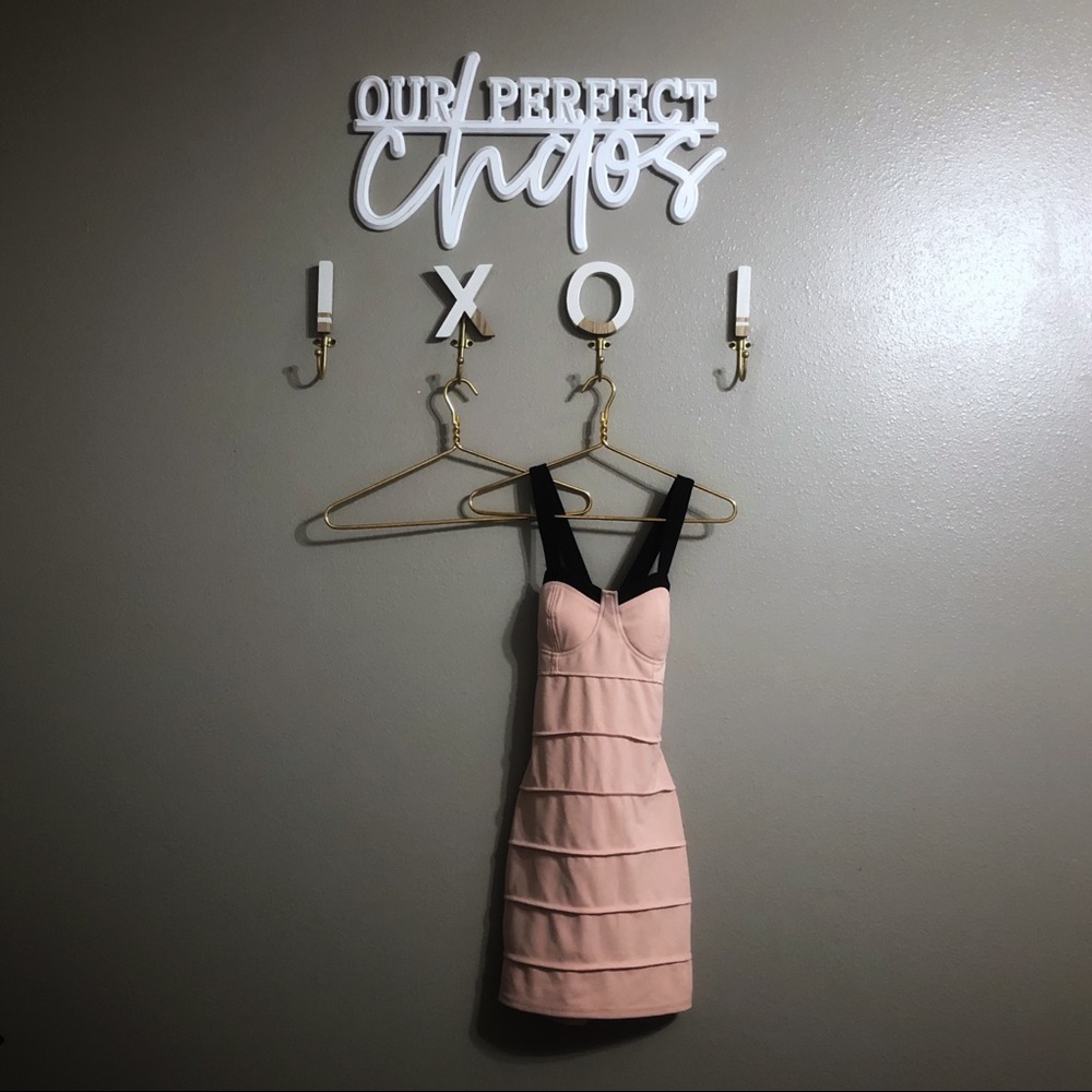 Pink and Black Bodycon Dress size Small